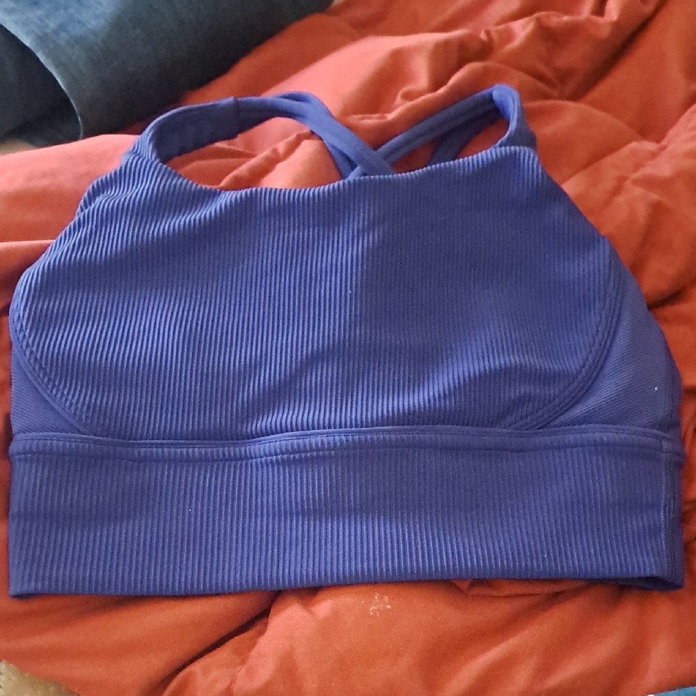 lululemon athletica Deep Blue Ribbed Sports Bra